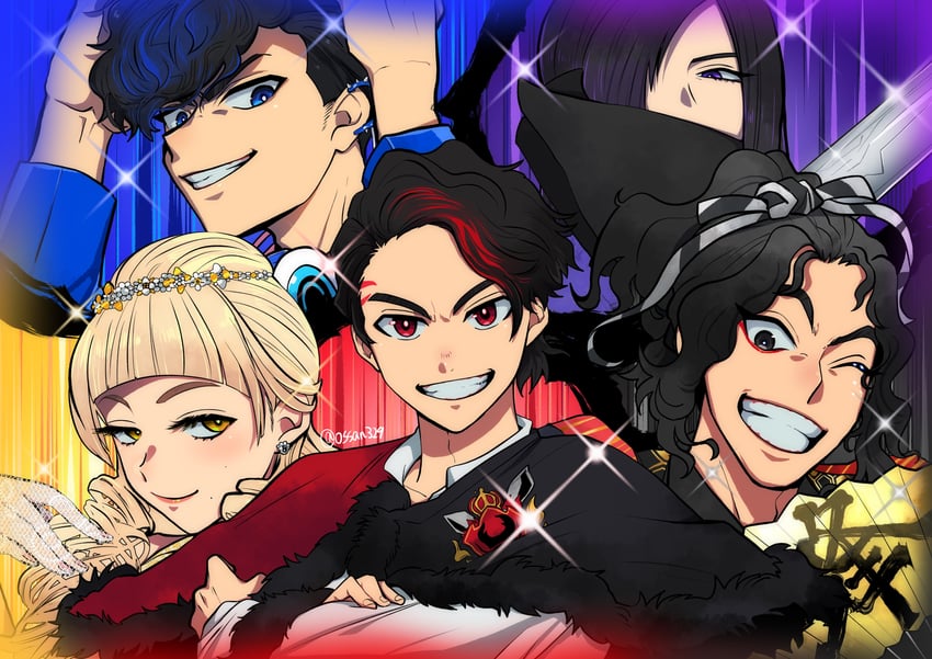 rita kanisuka, himeno ran, gira husty, yanma gast, and kaguragi dybowskii (super sentai and 1 more) drawn by mikkii_(tales329)