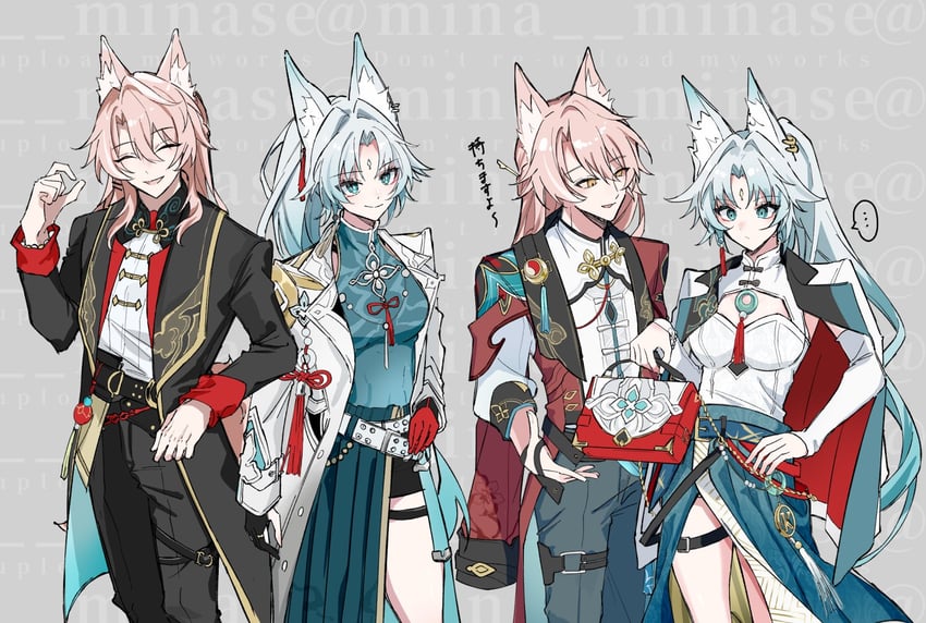 feixiao and jiaoqiu (honkai and 1 more) drawn by miku_rinren