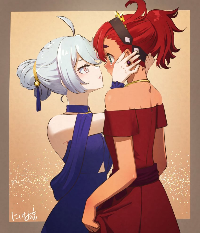 suletta mercury and miorine rembran (gundam and 1 more) drawn by niina_ryou