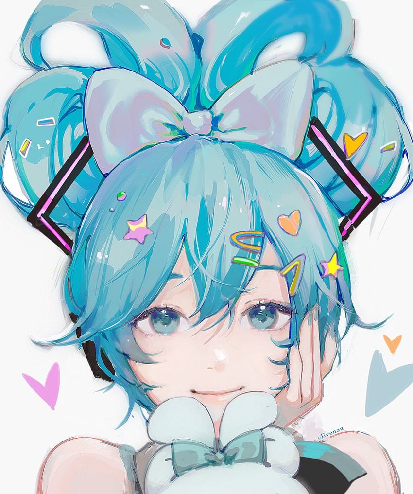 hatsune miku, cinnamoroll, and cinnamiku (vocaloid and 2 more) drawn by clivenzu