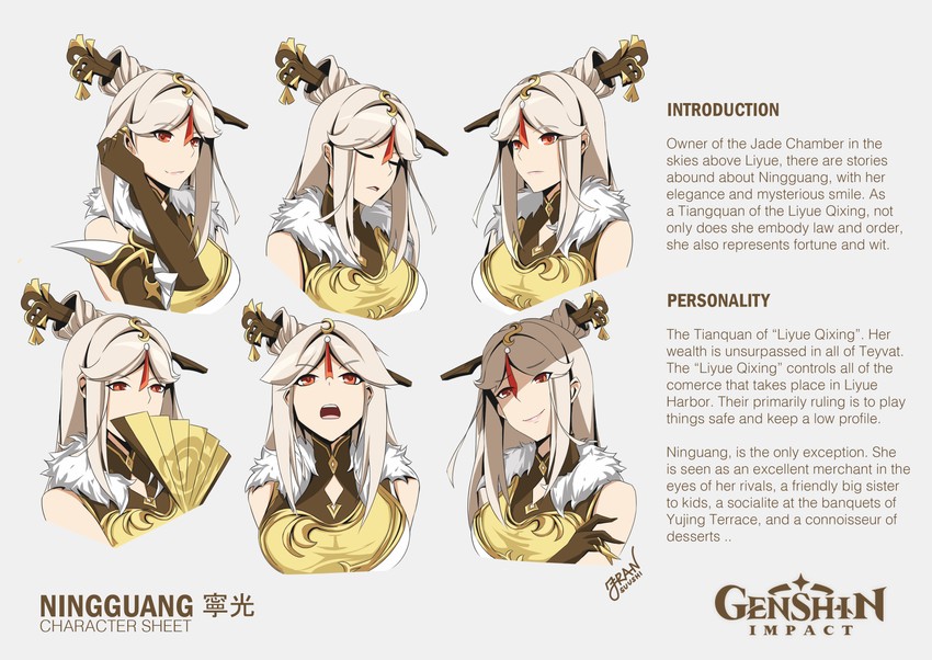 ningguang (genshin impact) drawn by fransuushi