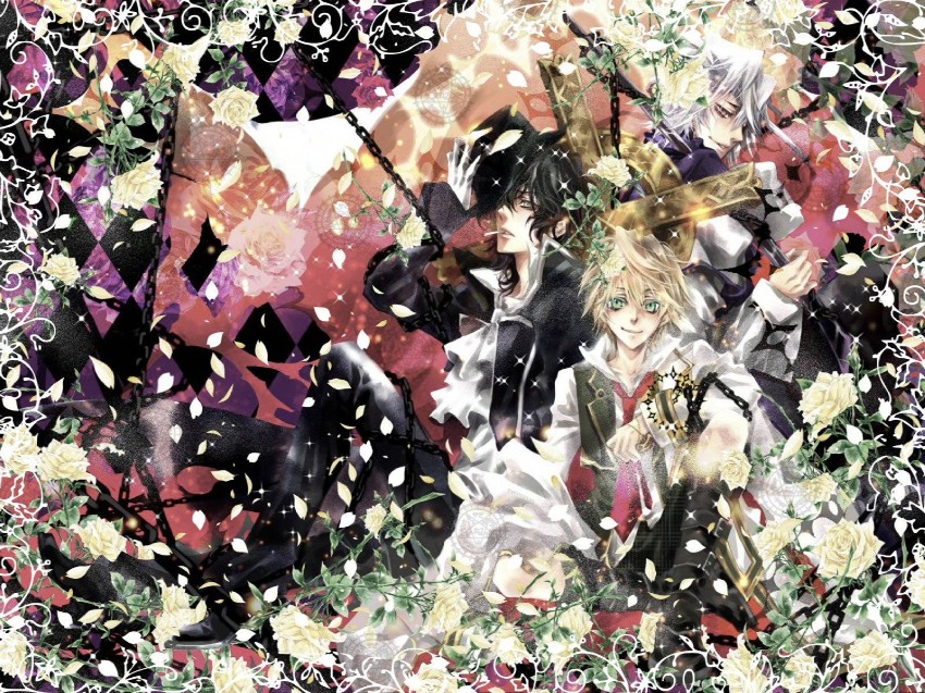 oz vessalius, xerxes break, and gilbert nightray (pandora hearts) drawn by lee_sun_young