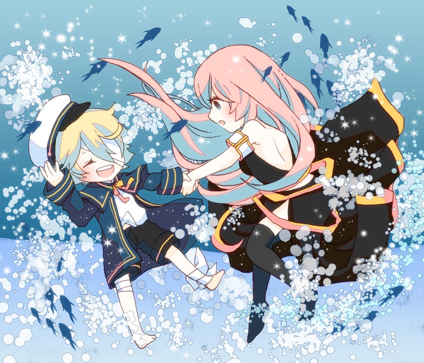megurine luka and oliver (vocaloid) drawn by miza-sore