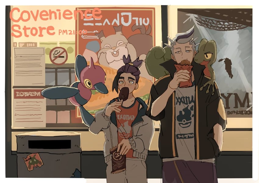 kieran, treecko, drayton, porygon-z, and skwovet (pokemon and 1 more) drawn by cc8nw42u15apug0