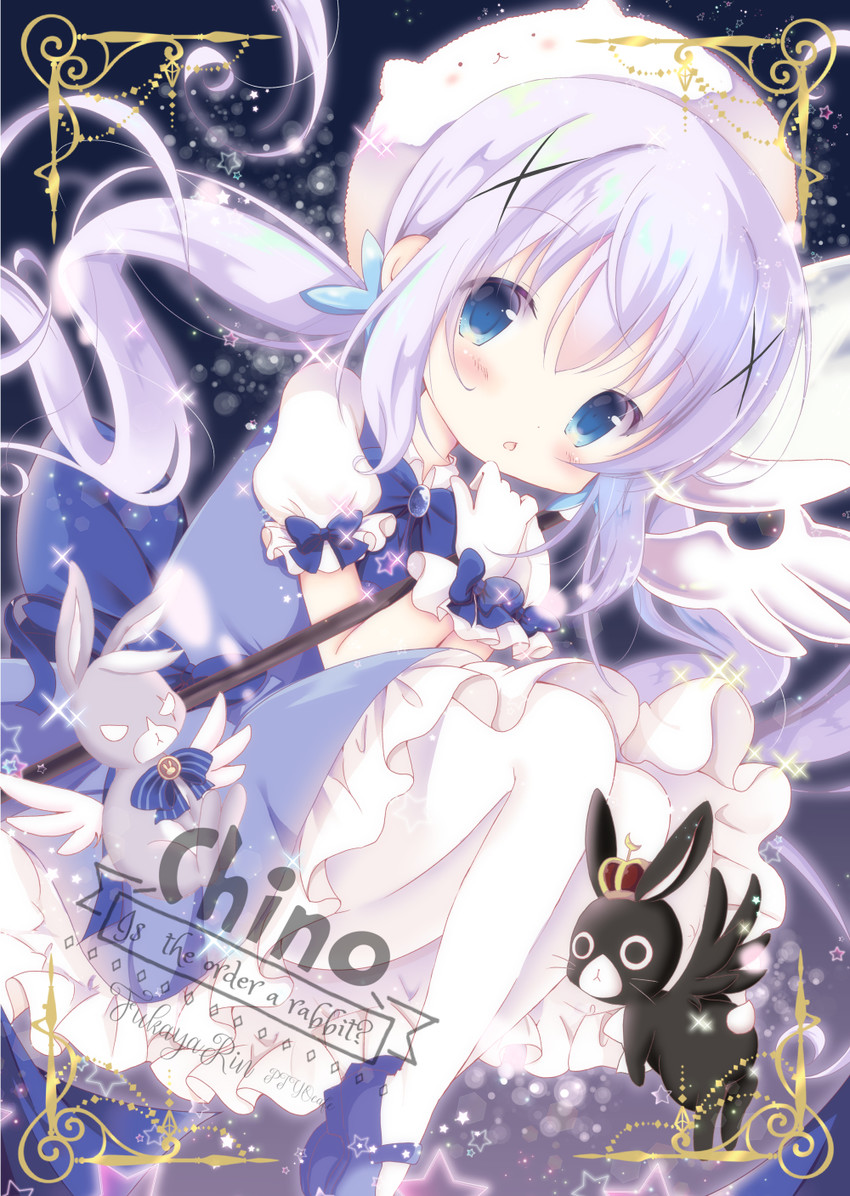 kafuu chino, anko, and wild geese (gochuumon wa usagi desu ka?) drawn by fukaya_rin