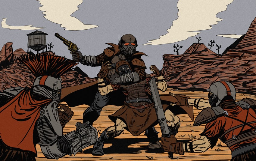 ncr veteran ranger and legionary (fallout and 1 more) drawn by f3lla