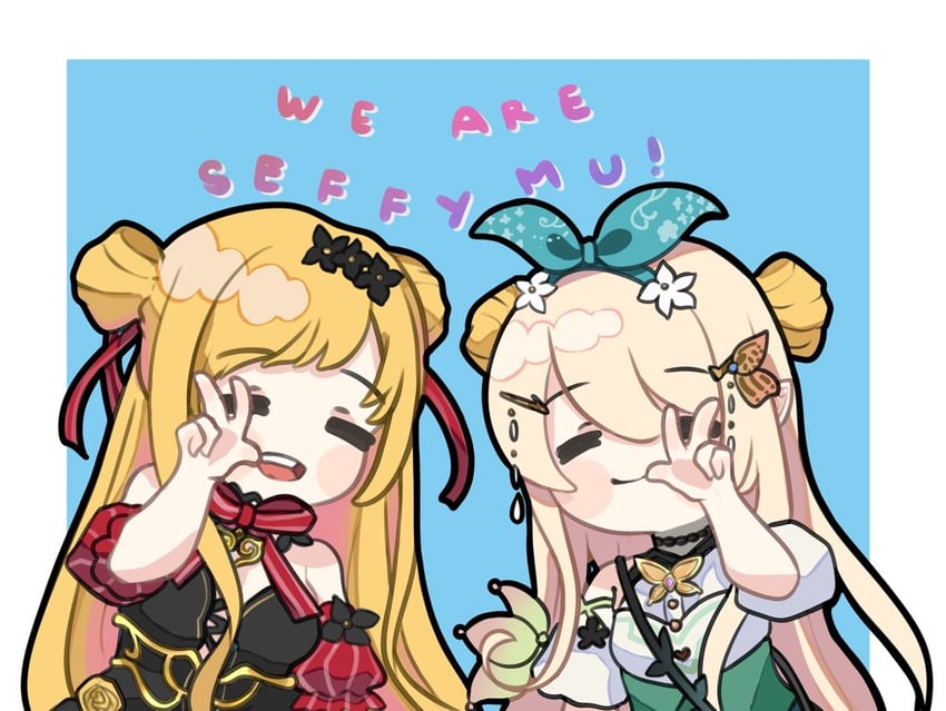 pomu rainpuff and seffyna (nijisanji and 2 more) drawn by vinty_(einstein_chan)