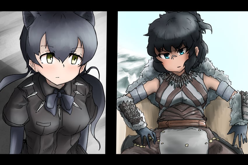 black leopard, western lowland gorilla, and gorilla (kemono friends and 3 more) drawn by ka_(3s4k4)