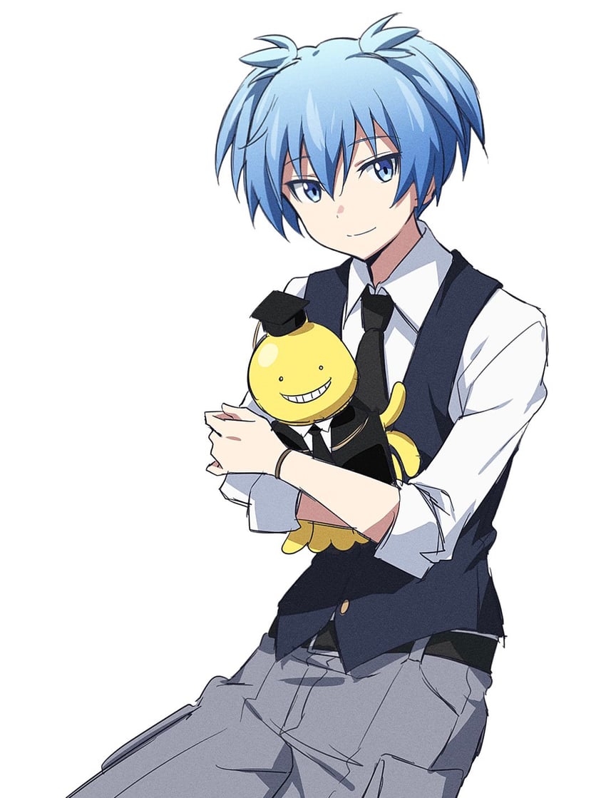 shiota nagisa and koro-sensei (ansatsu kyoushitsu) drawn by yur11
