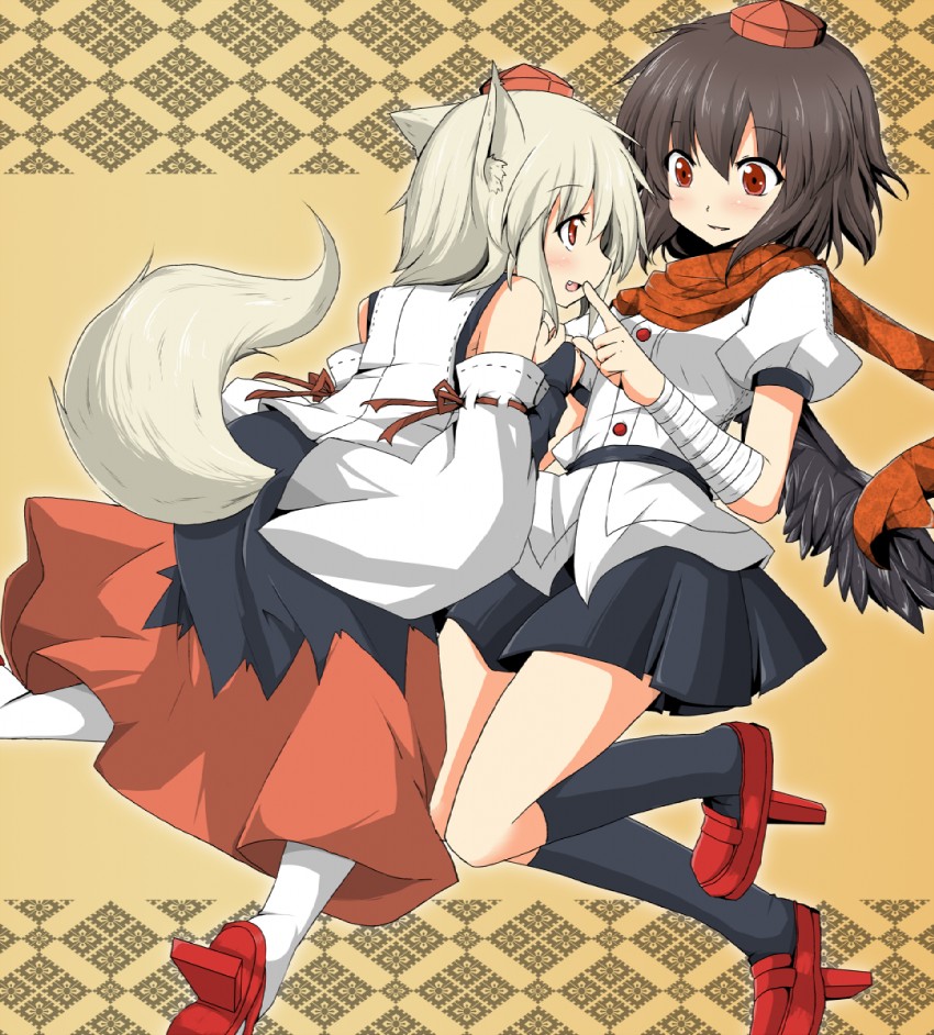 shameimaru aya and inubashiri momiji (touhou) drawn by suna_(sunaipu)