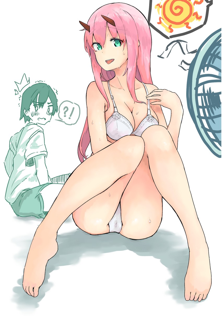 zero two and hiro (darling in the franxx) drawn by cross_rock