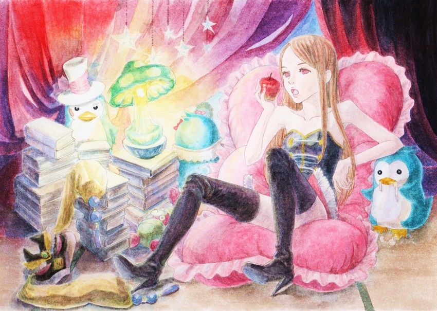 takakura himari, princess of the crystal, penguin 3-gou, penguin 2-gou, and penguin 1-gou (mawaru penguindrum) drawn by yuuko_(darkness)
