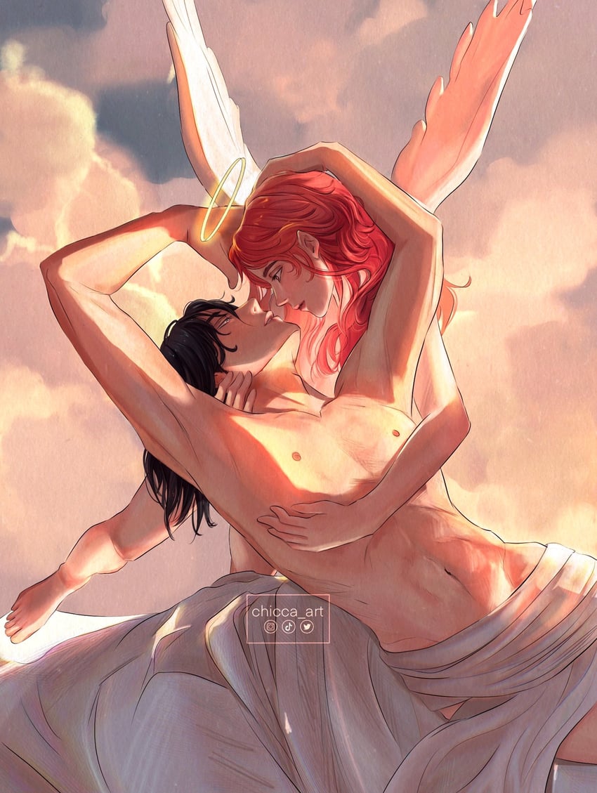 hayakawa aki and angel devil (chainsaw man) drawn by chicca_art