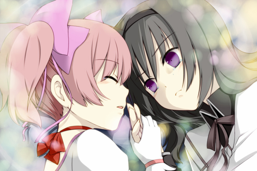 akemi homura and kaname madoka (mahou shoujo madoka magica) drawn by umxzo