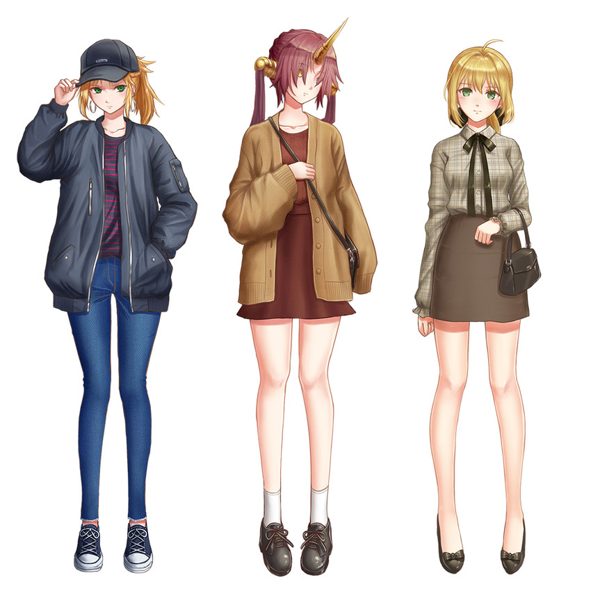 artoria pendragon, saber, mordred, and frankenstein's monster (fate and 1 more) drawn by seungju_lee
