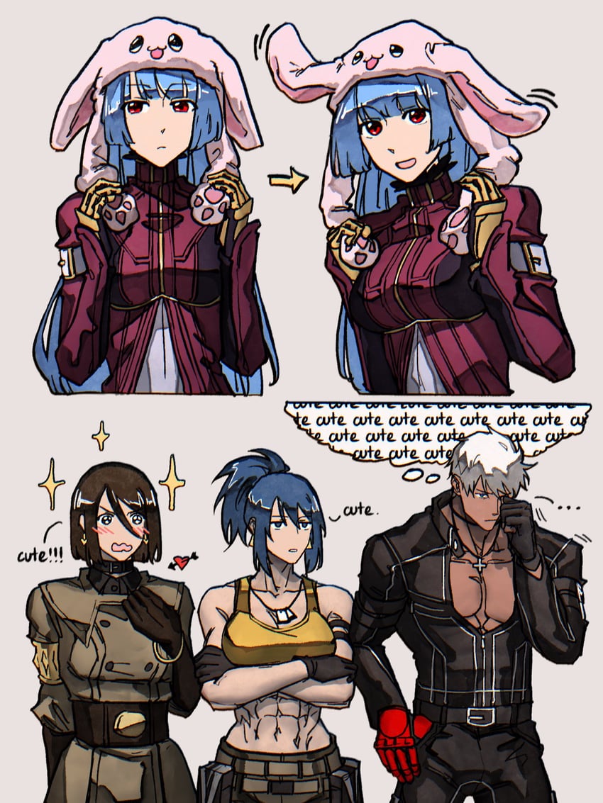 leona heidern, kula diamond, k', and whip (the king of fighters) drawn by syachiiro