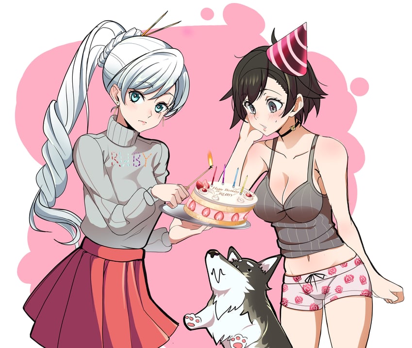 ruby rose, weiss schnee, and zwei (rwby) drawn by krius_ol