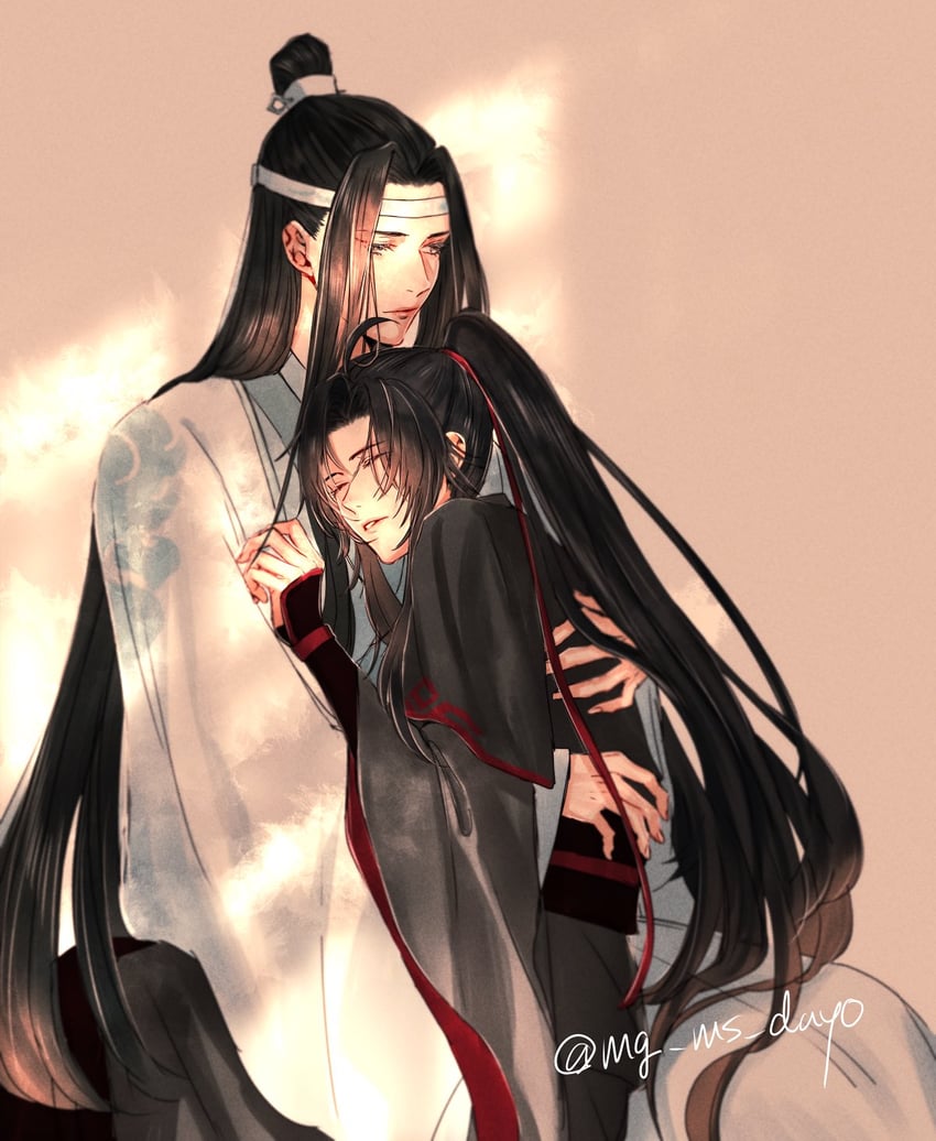 wei wuxian and lan wangji (modao zushi) drawn by mg_ms_dayo
