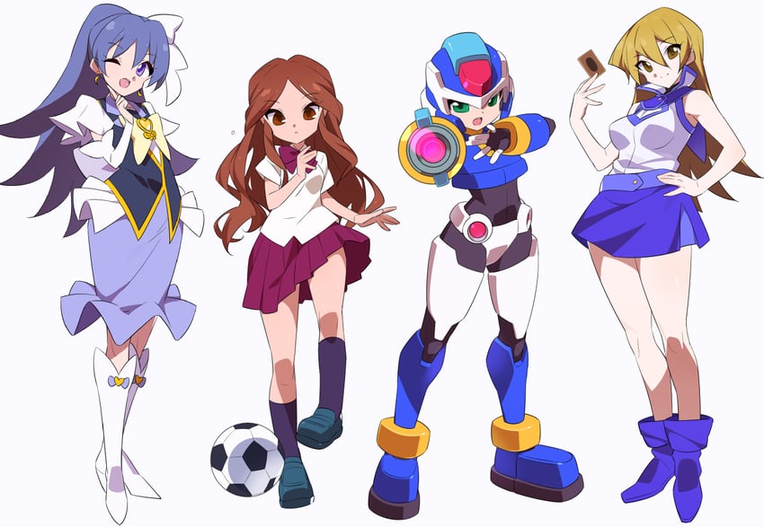 aile, tenjouin asuka, raimon natsumi, model x, cure tender, and 1 more (precure and 6 more) drawn by kaidou_zx