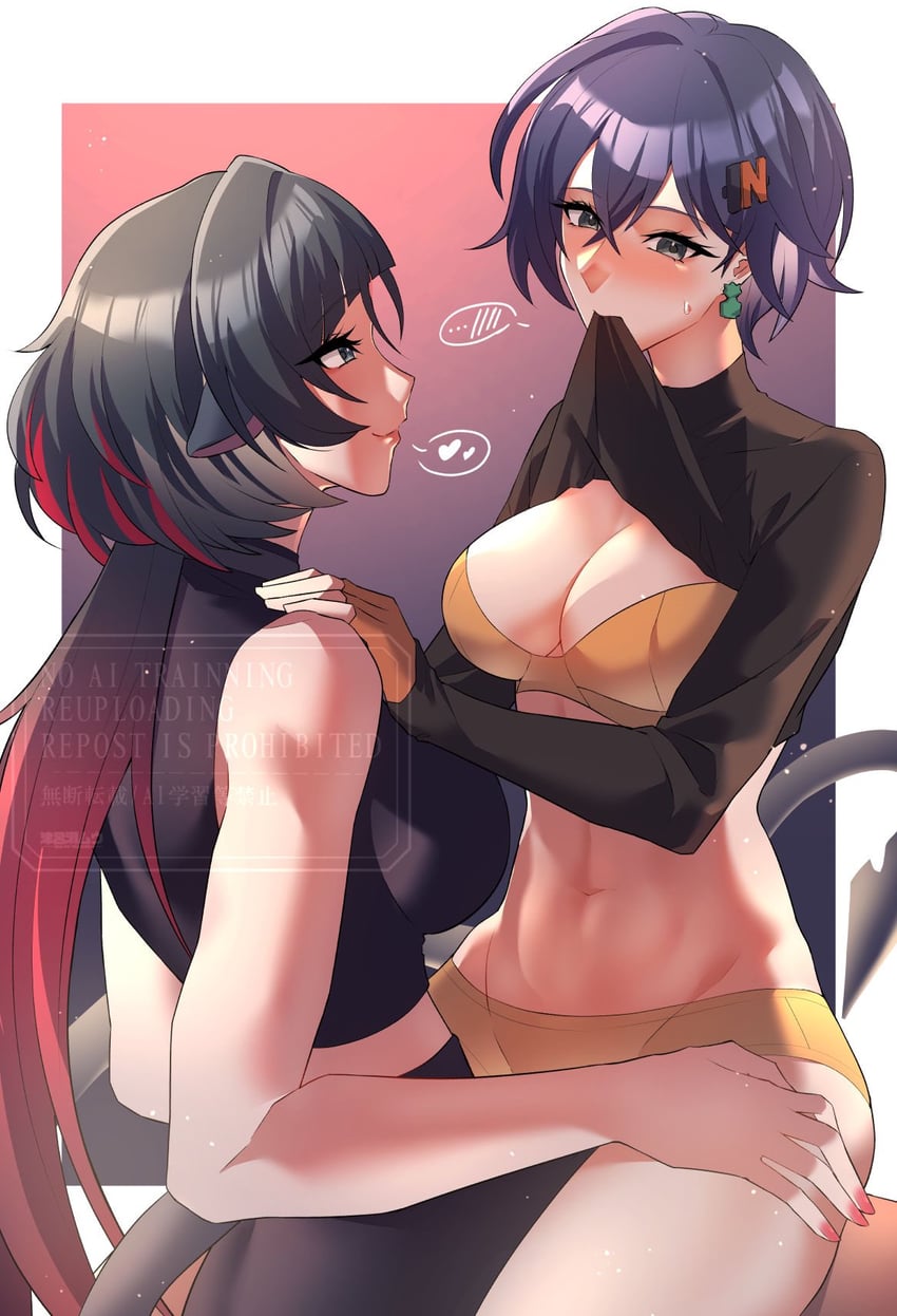 jane doe and belle (zenless zone zero) drawn by muutsurose