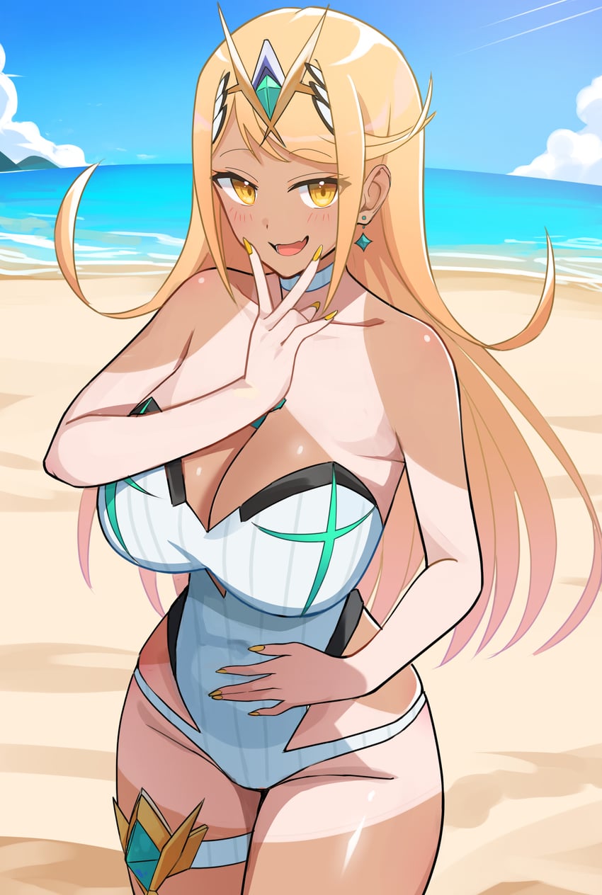mythra (xenoblade chronicles and 1 more) drawn by oruru63100814