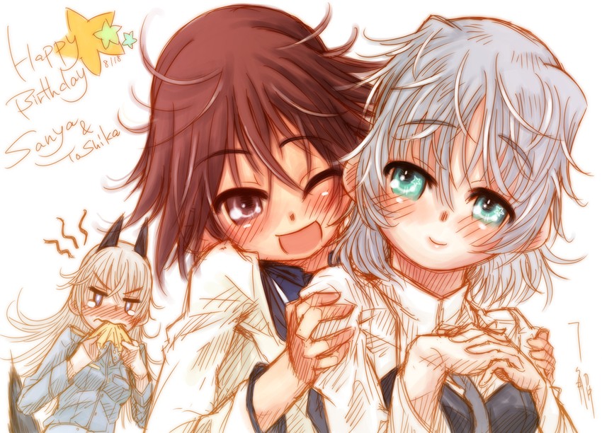 sanya v. litvyak, eila ilmatar juutilainen, and miyafuji yoshika (world witches series and 1 more) drawn by ryou_(shirotsumesou)