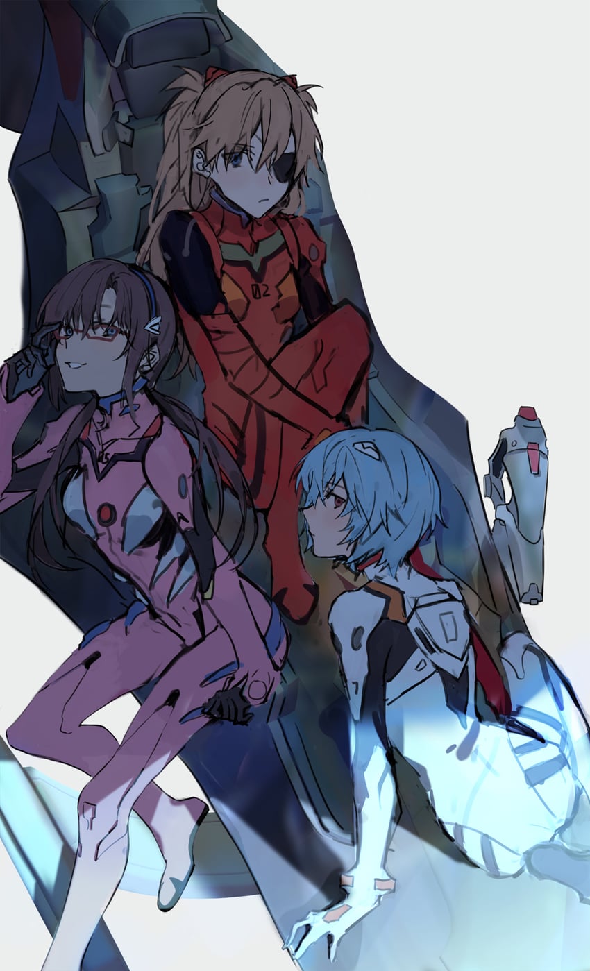 souryuu asuka langley, ayanami rei, and makinami mari illustrious (neon genesis evangelion and 1 more) drawn by otuming