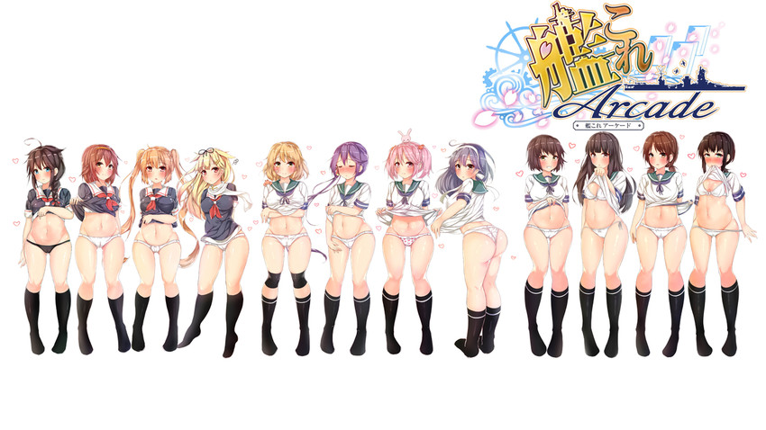 shigure, yuudachi, fubuki, shigure kai ni, yuudachi kai ni, and 12 more (kantai collection) drawn by pikacchi