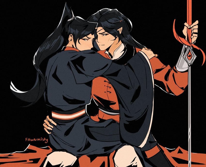 hua cheng and mu qing (tianguan cifu) drawn by fawnmisty