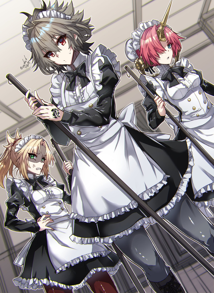 mordred, frankenstein's monster, and sieg (fate and 1 more) drawn by haoro