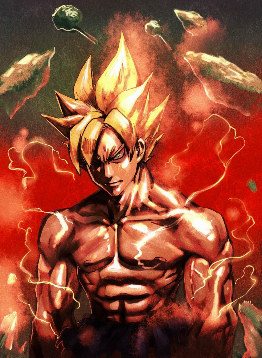 son goku (dragon ball and 1 more) drawn by bow_(bhp)