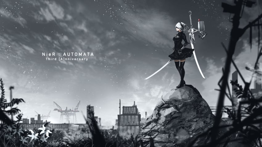 2b and pod (nier and 1 more) drawn by advarcher