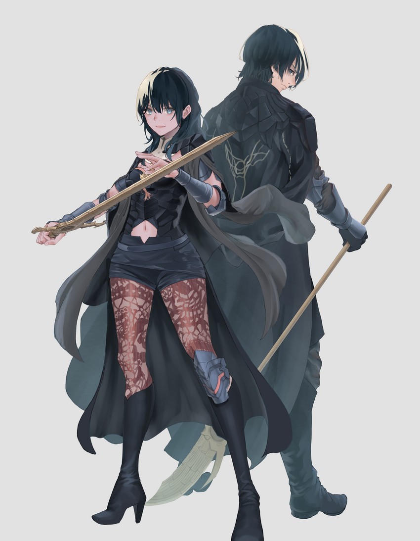 female byleth and male byleth (fire emblem and 1 more) drawn by koco_(dcde7288)