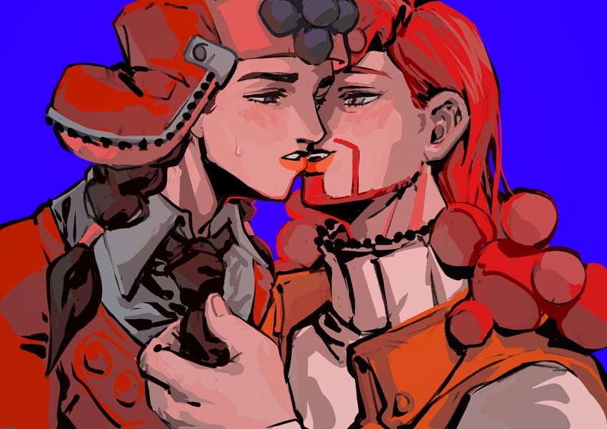 mamezuku rai and higashikata norisuke iv (jojo no kimyou na bouken and 1 more) drawn by xiaorong