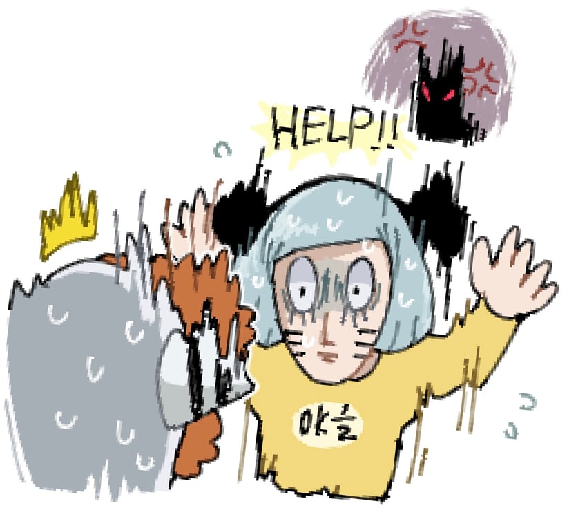 nyon, nyen, and sebastian de tomato smith chicken legs (randal's friends) drawn by riokku_heya