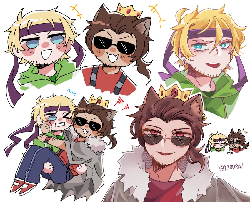 inthelittlewood and rendog (minecraft youtube and 3 more) drawn by yuu_(yyuuraii)