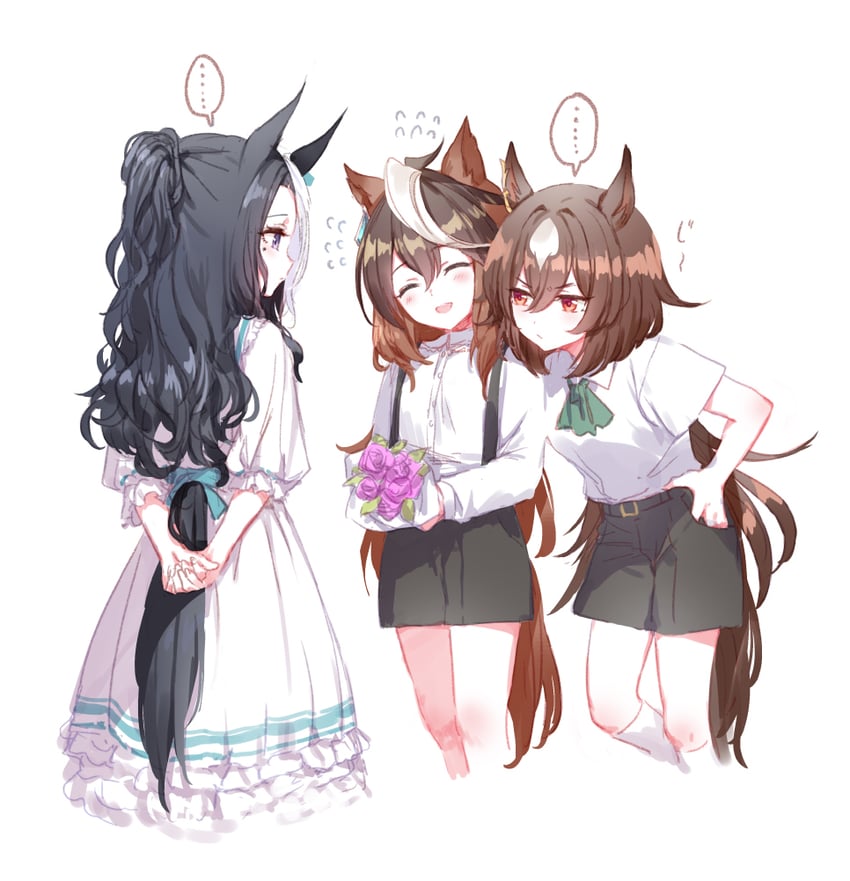 symboli rudolf, sirius symboli, and mejiro ramonu (umamusume) drawn by romi_(346_ura)