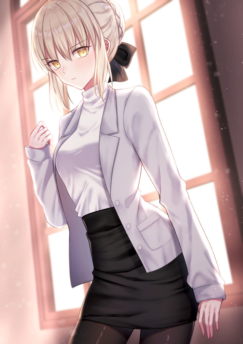 artoria pendragon and saber alter (fate and 2 more) drawn by meltymaple