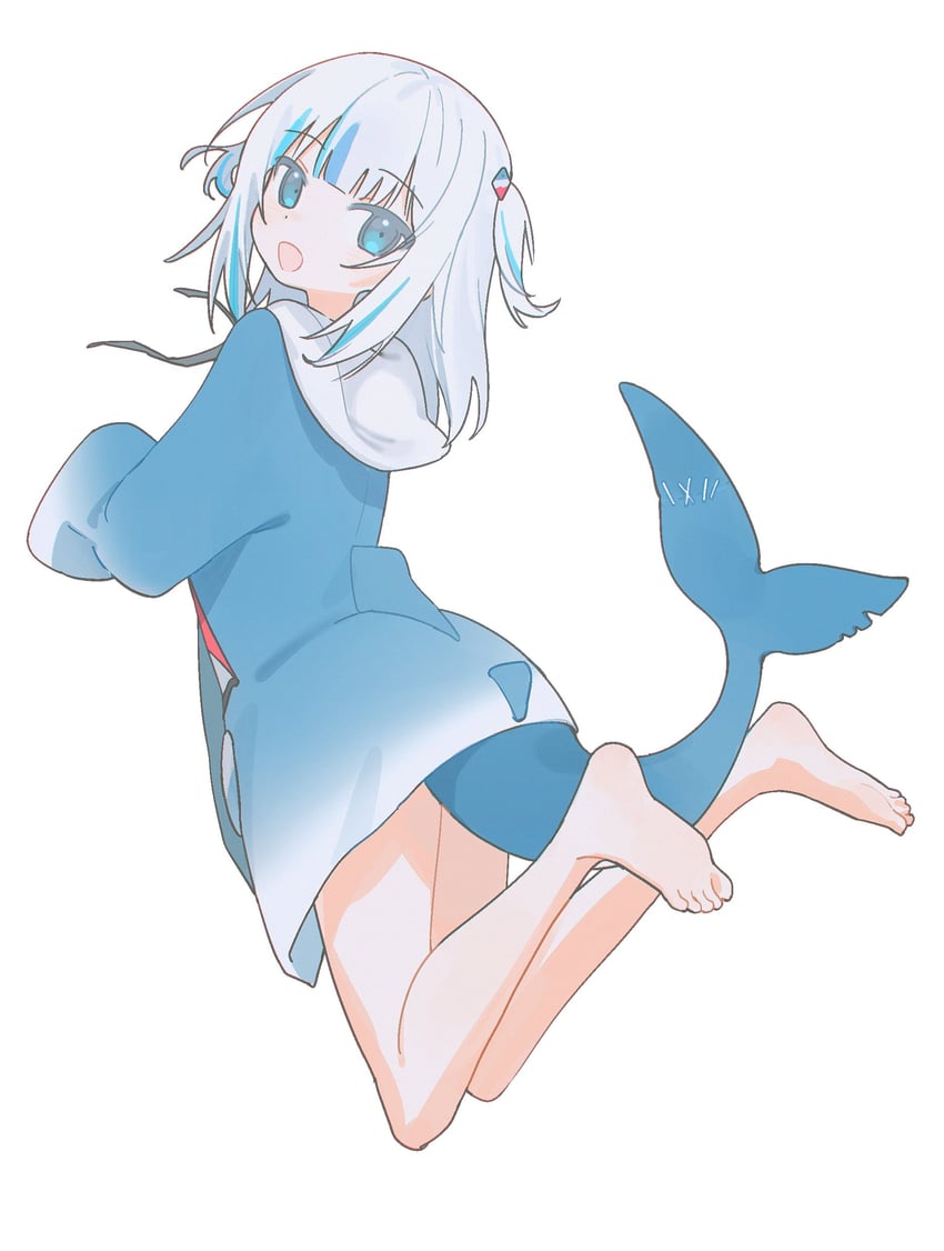 gawr gura (hololive and 1 more) drawn by kurobeko_(kur0bek0)