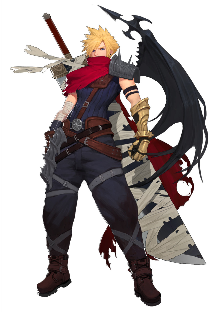 cloud strife (final fantasy and 2 more) drawn by diaodiao