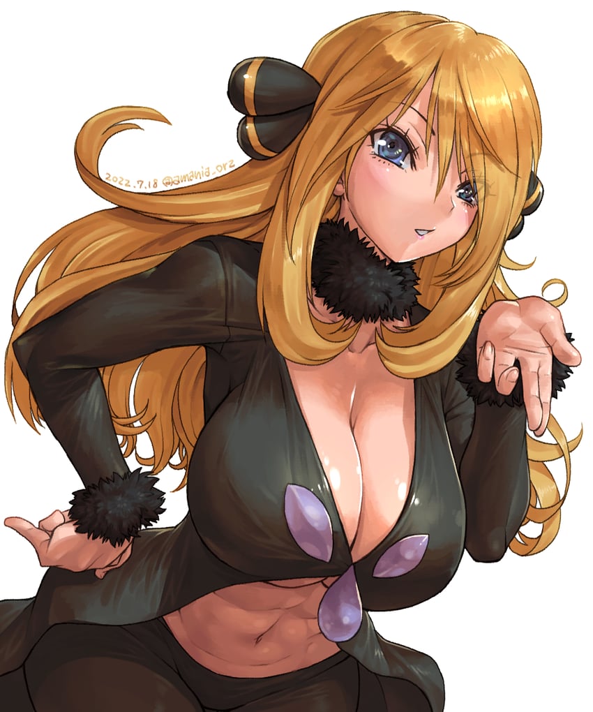 cynthia (pokemon and 1 more) drawn by amania_orz