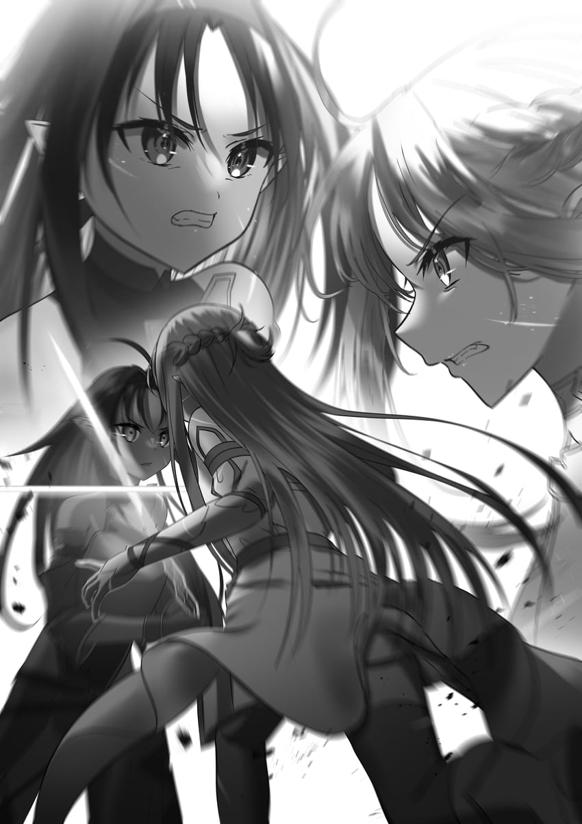 asuna and yuuki (sword art online) drawn by sakurada_nana