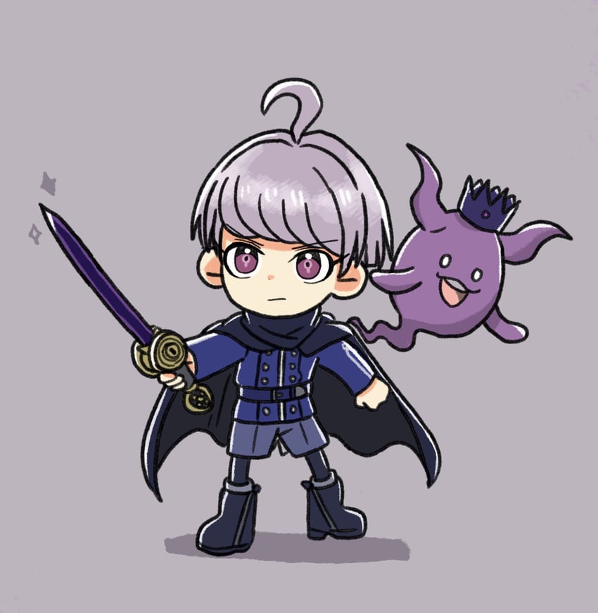 yuma kokohead and shinigami (master detective archives: rain code) drawn by yuzu86442
