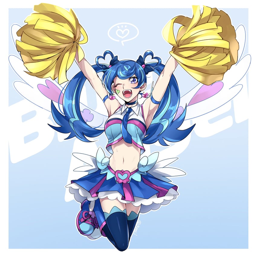 zaizen aoi and blue angel (yu-gi-oh! and 1 more) drawn by mayona_(mayona1poke)