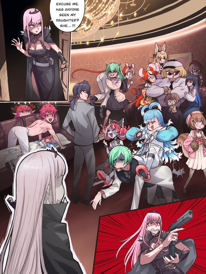 mori calliope, ouro kronii, nanashi mumei, watson amelia, hakos baelz, and 13 more (hololive and 3 more) drawn by zedd_(zedgawr)