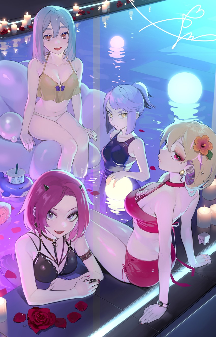 yuson, yurizono eryu, komurasaki muma, and sazanami tsudzuru (project luminasys) drawn by ohisashiburi