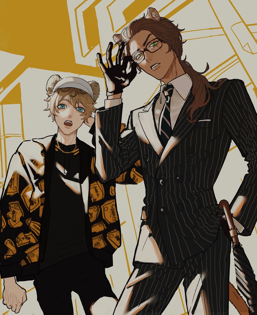 leona kingscholar and ruggie bucchi (twisted wonderland) drawn by iamthekingofegg
