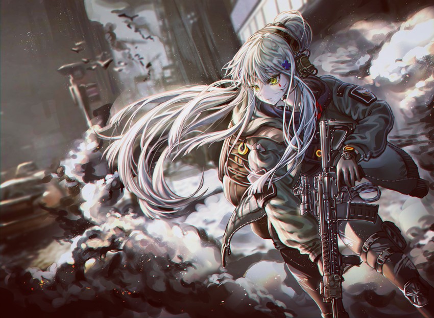 hk416 and agent 416 (girls' frontline and 1 more) drawn by ind_(121)