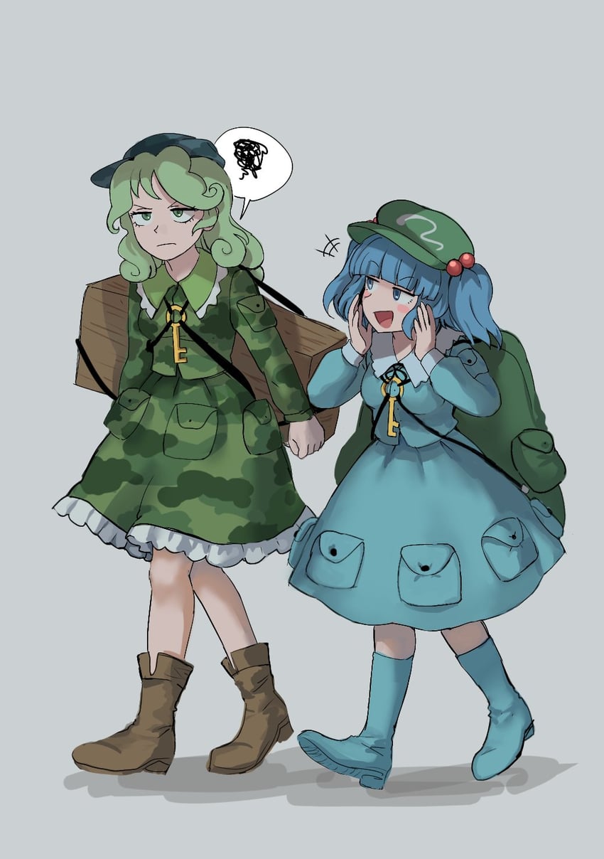kawashiro nitori and yamashiro takane (touhou) drawn by himuhino