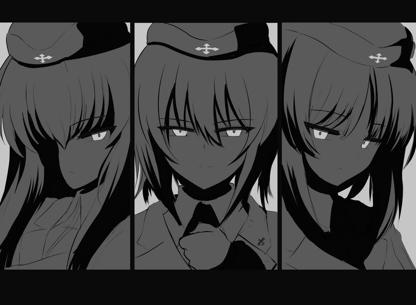 nishizumi miho, nishizumi maho, and itsumi erika (girls und panzer) drawn by aikir_(jml5160)